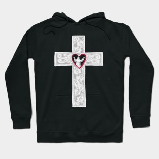 Cross With Heart And Jesus Hoodie